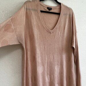 Torrid soft Dusty Rose Pink‎ Sweater with Heart Texture Womens Plus Size 1